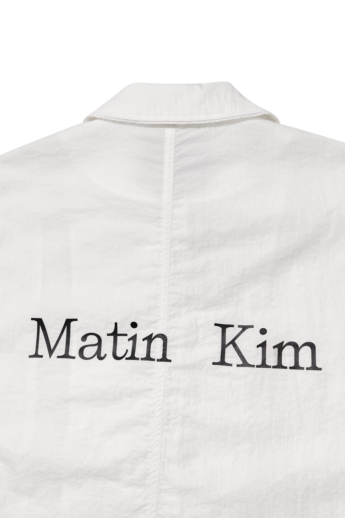 Matin Kim - Back Logo Point Nylon Long Coat (White) product image 6 | TRAB K-Fashion Australia
