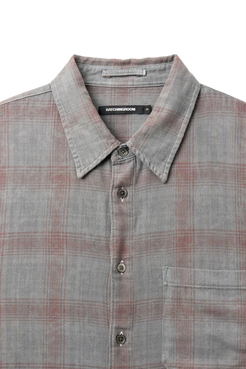 Hatchingroom - Arrow Shirt Over Dyed Bleached Check (Grey) product image 3 | TRAB K-Fashion Australia