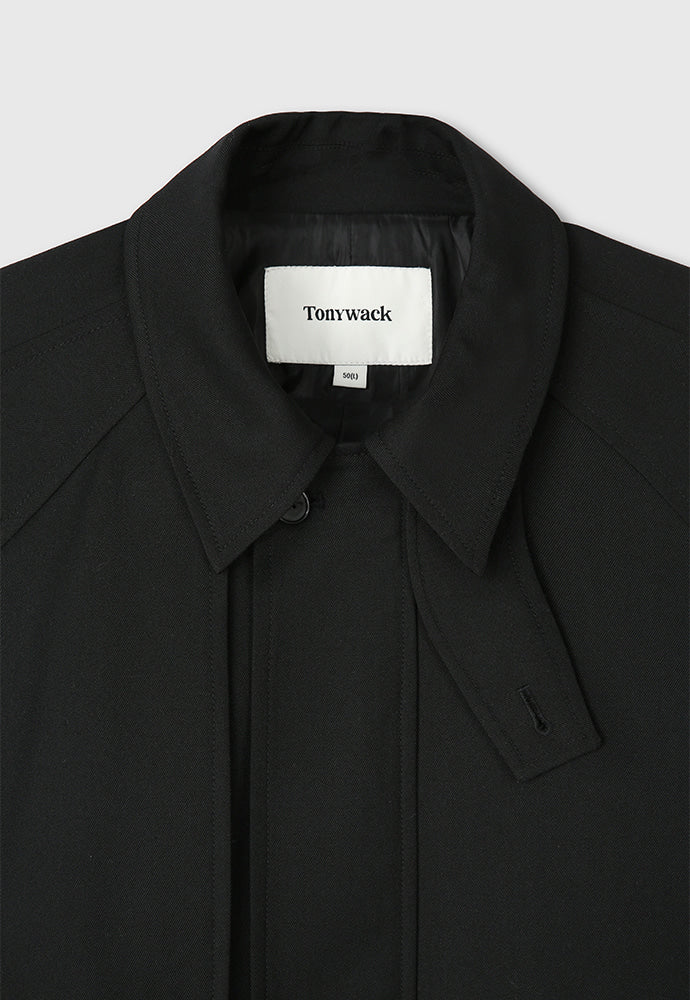 Tonywack - Hard Twist Wool Twill Gun Flap Blouson Jacket (Black) product image 11 | TRAB K-Fashion Australia