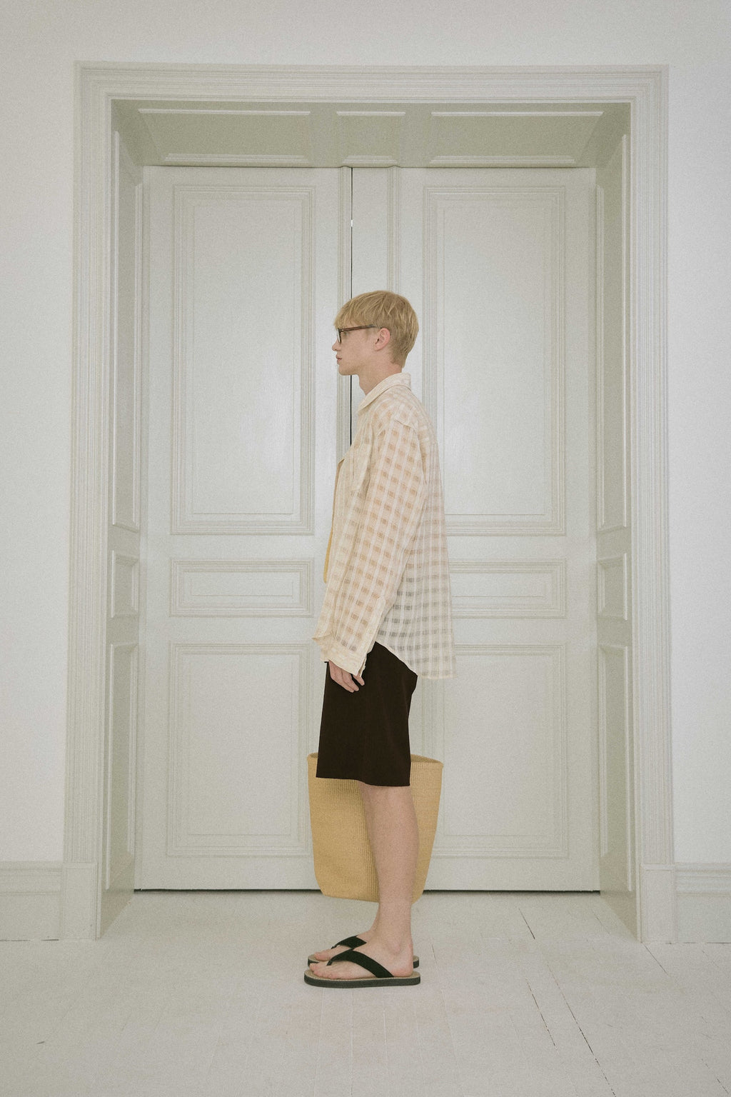 STU - Comfortable Check Shirt (Beige) product image 3 | TRAB K-Fashion Australia