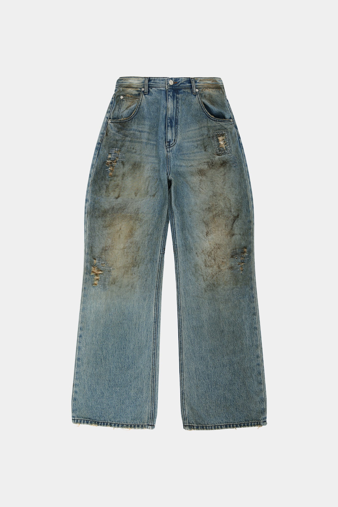 Andersson Bell - Unisex Destroyed Wide-Leg Jeans (Blue) product image 14 | TRAB K-Fashion Australia