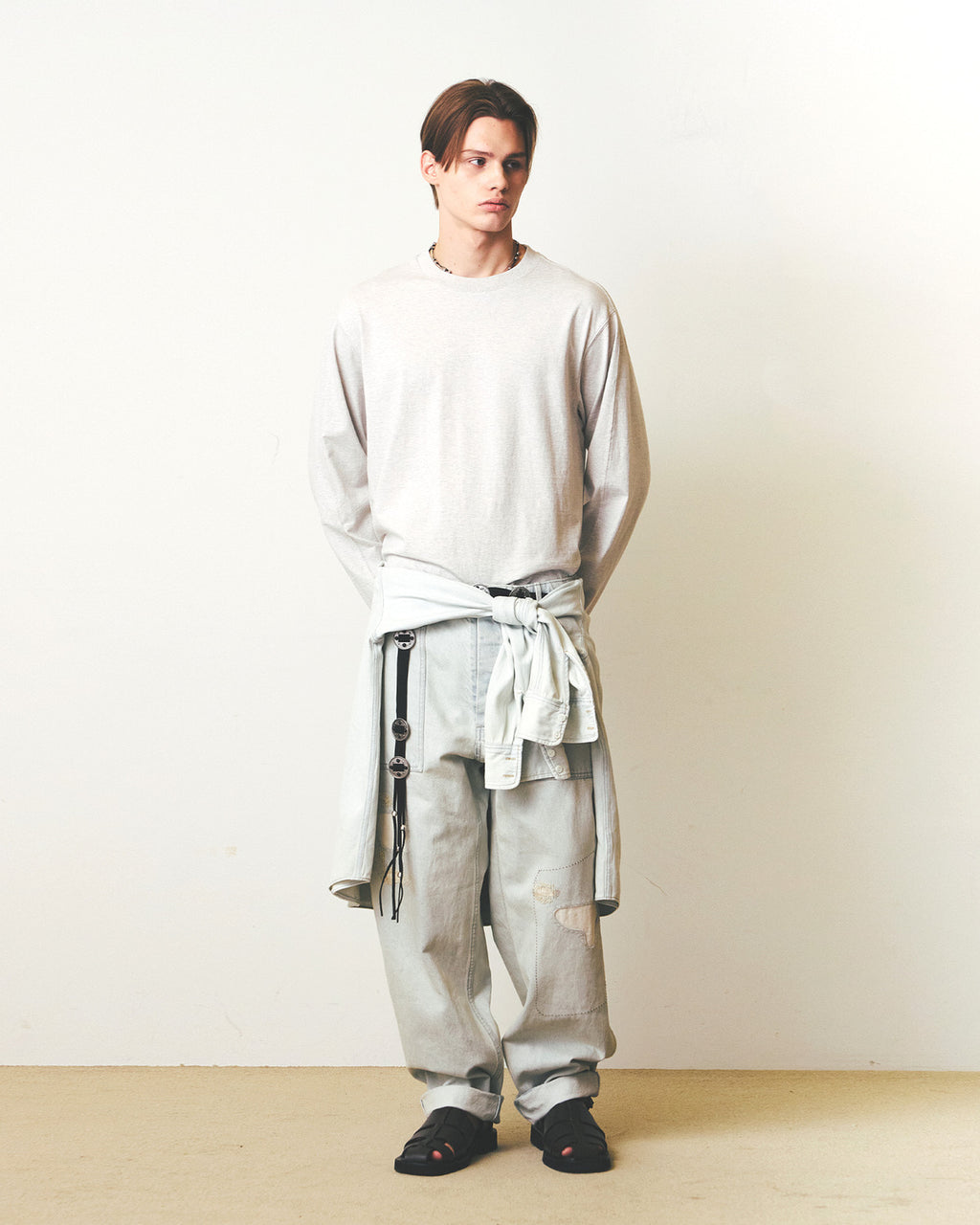 Eastlogue - Ea Basic L.s T-shirts (Oatmeal) product image 4 | TRAB K-Fashion Australia