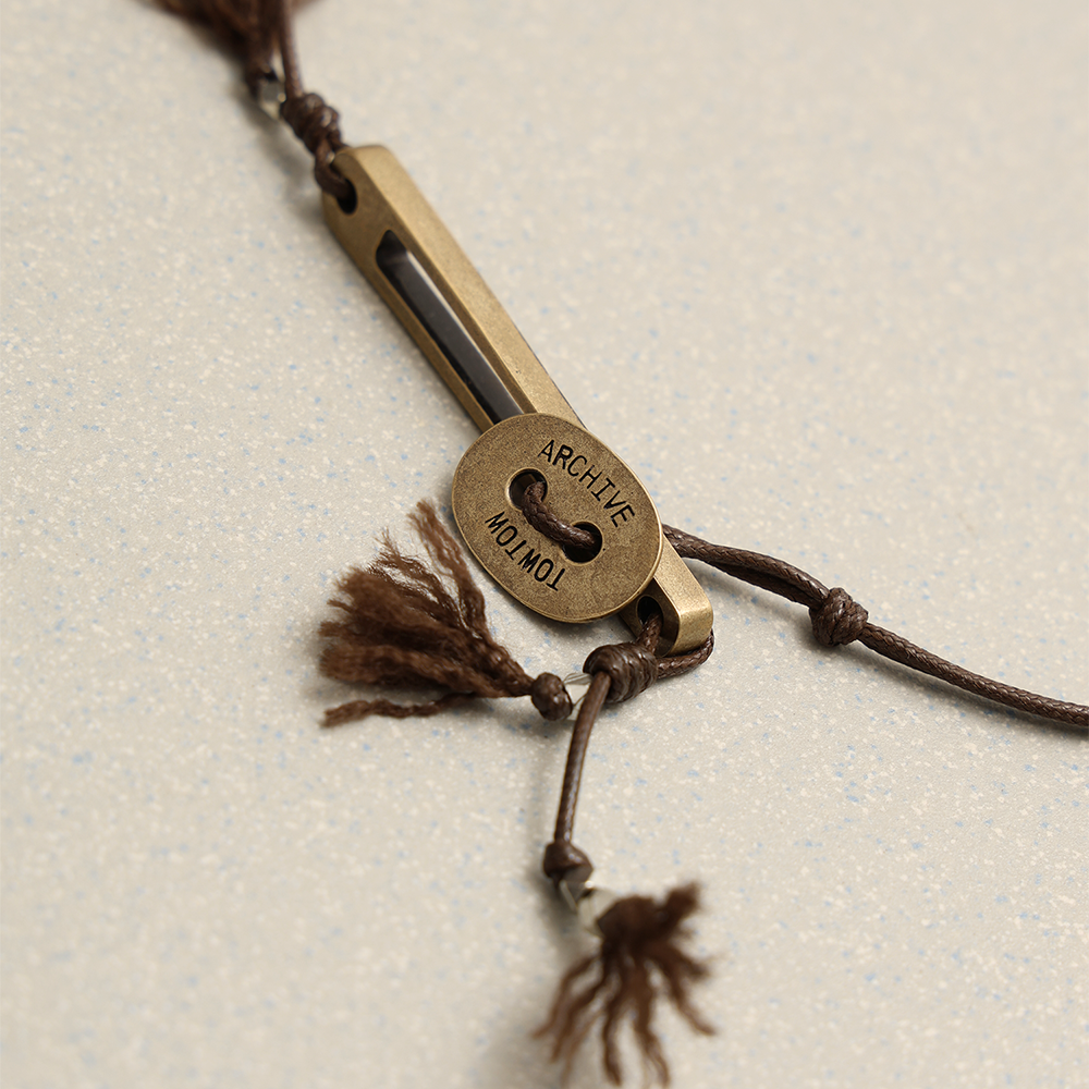 Towtow Archive - [Pre-Order – Ships March 26] Hand Twist Button Stick Necklace Bronze (OC) product image 3 | TRAB K-Fashion Australia