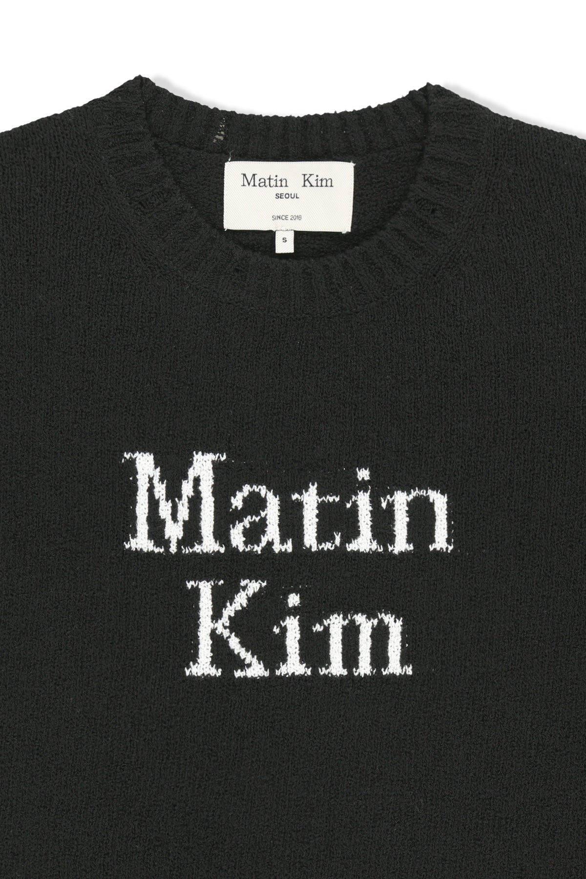 Matin Kim - Half Sleeve Logo Pullover (Black) product image 3 | TRAB K-Fashion Australia