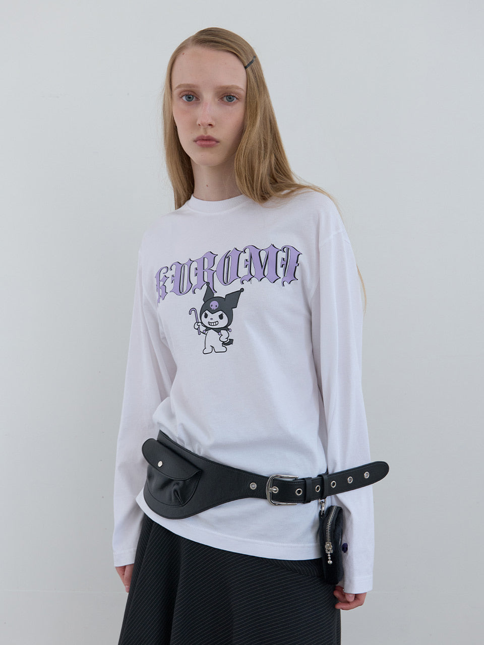 Kijun - Baddie Kuromi Long Sleeve Tee (Off-White) product image 6 | TRAB K-Fashion Australia