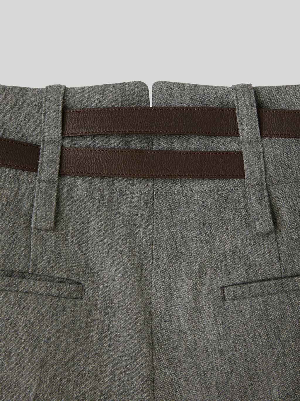Recto - Quincy Wool Belted Pants (Melange Grey) product image 15 | TRAB K-Fashion Australia