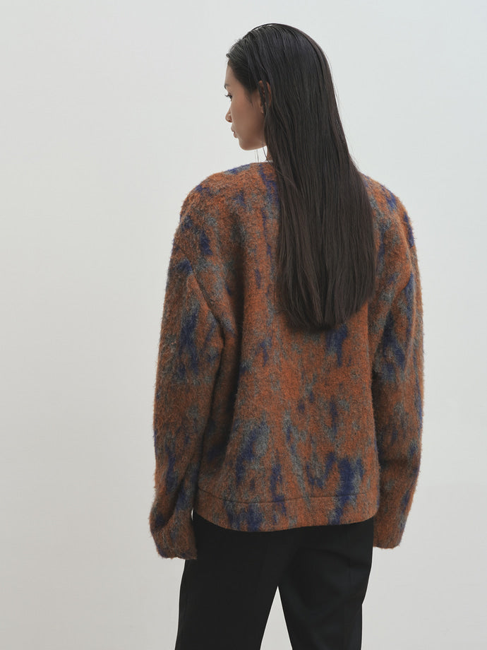 Tonywack - Mohair V-Neck Blouson (Italian Fabric) (Rust Orange) product image 10 | TRAB K-Fashion Australia