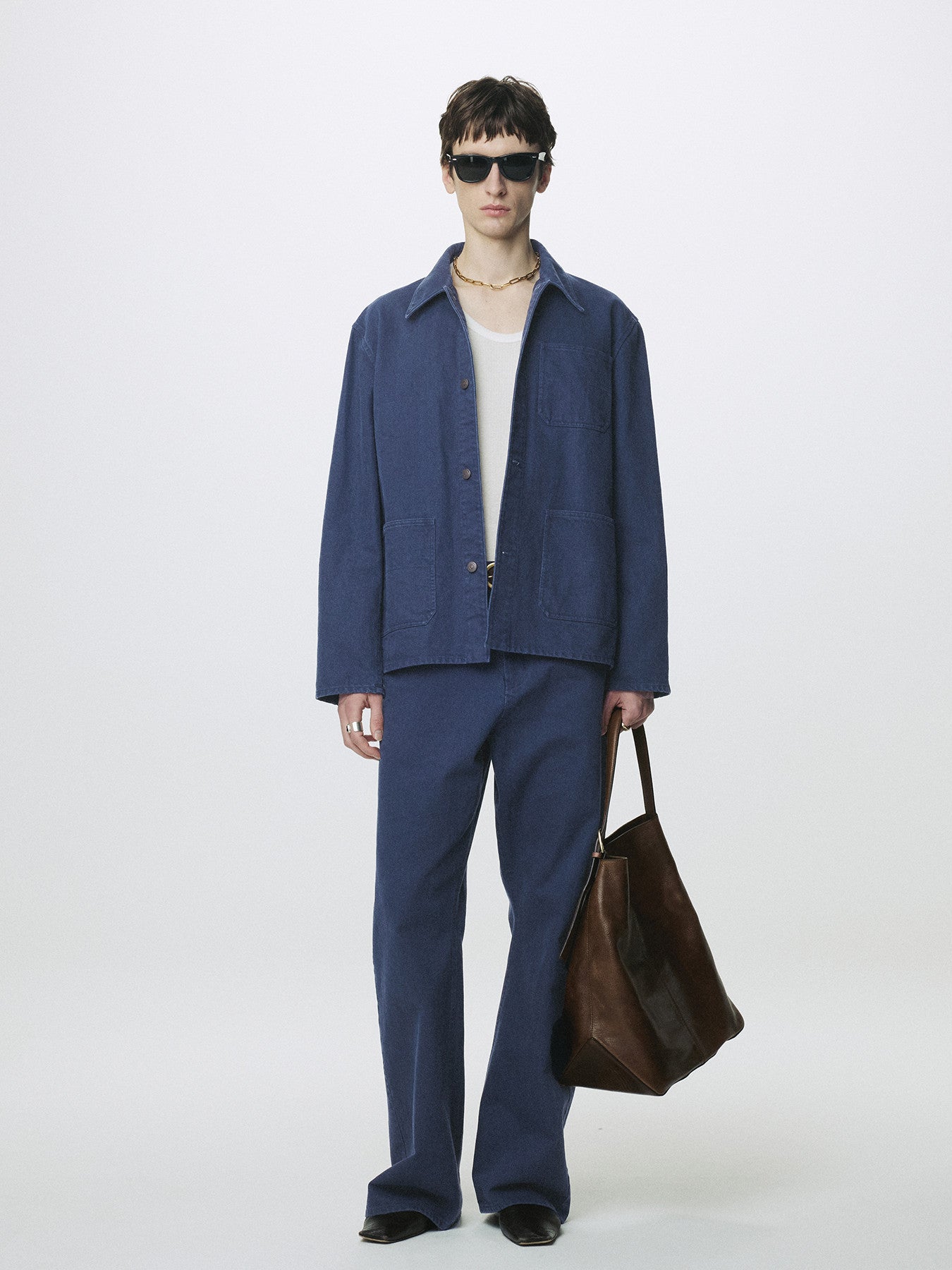 Tonywack - Garment Washed Cotton Twill Utility Jacket (Purple Blue) product image 3 | TRAB K-Fashion Australia