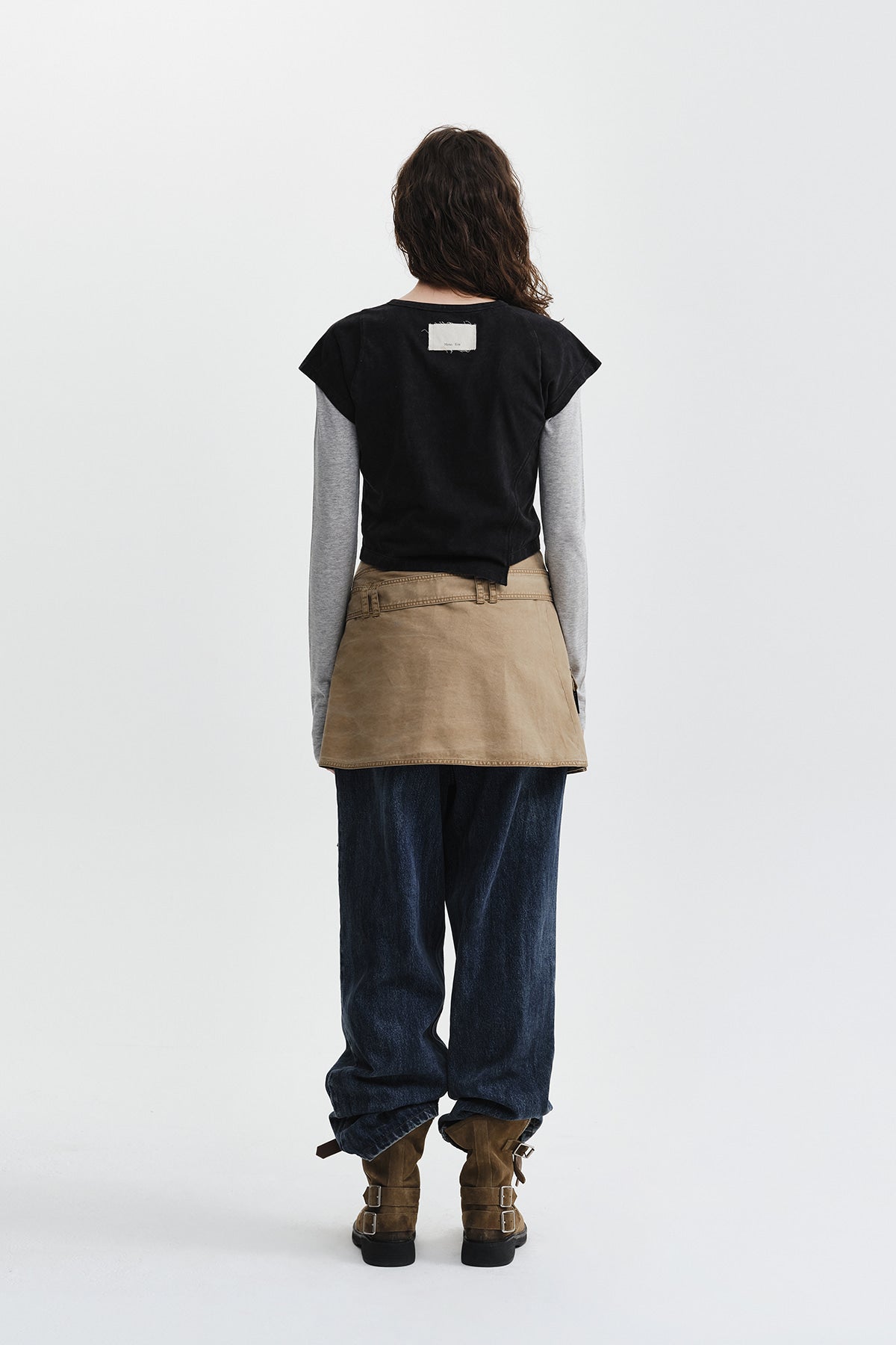 Matin Kim - Curved Cut Slim Top (Black) product image 9 | TRAB K-Fashion Australia