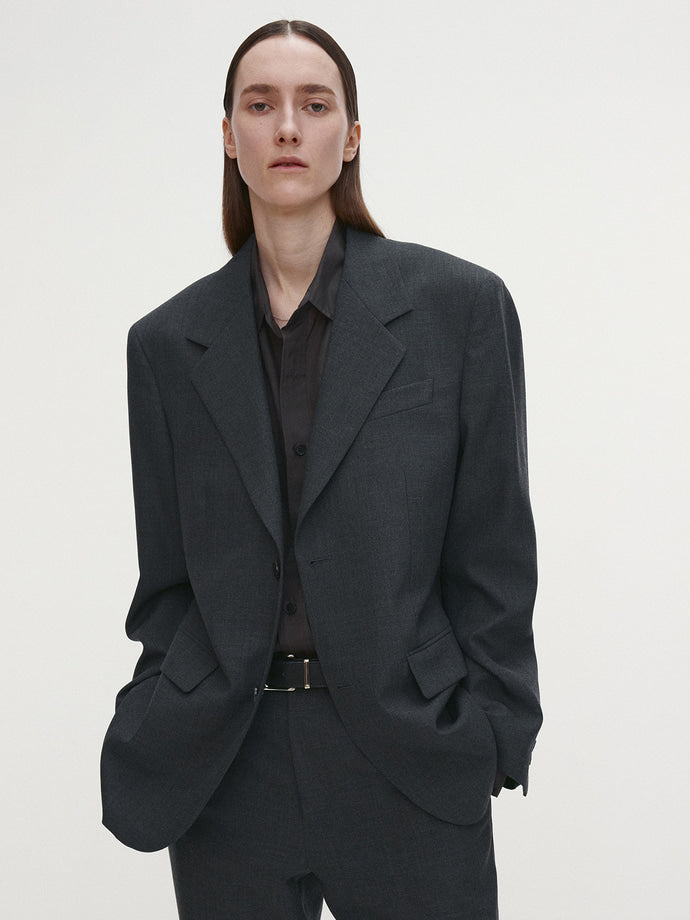 Tonywack - Virgin Wool Relaxed Tailored Jacket (Grey) product image 4 | TRAB K-Fashion Australia