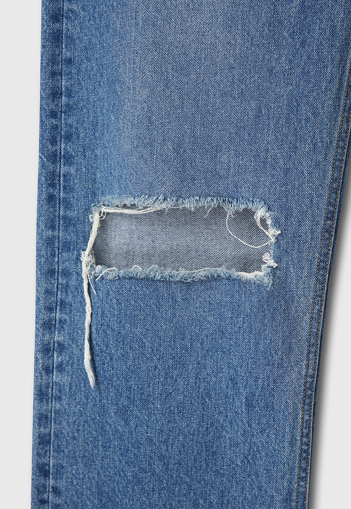 Tonywack - Straight-Leg Distressed Denim Jeans (Mid Blue) product image 13 | TRAB K-Fashion Australia
