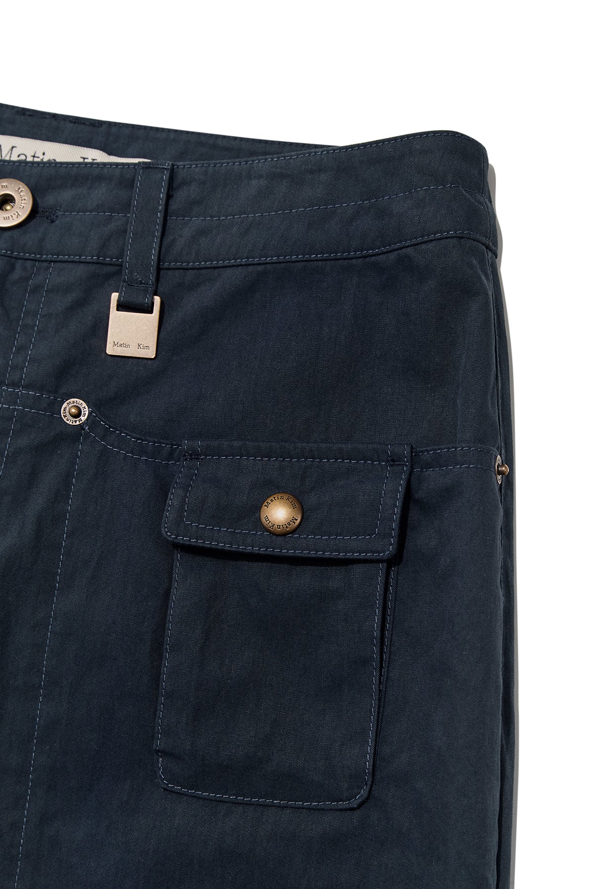 Matin Kim - Snap Pocket Point Fatigue Pants (Navy) product image 4 | TRAB K-Fashion Australia