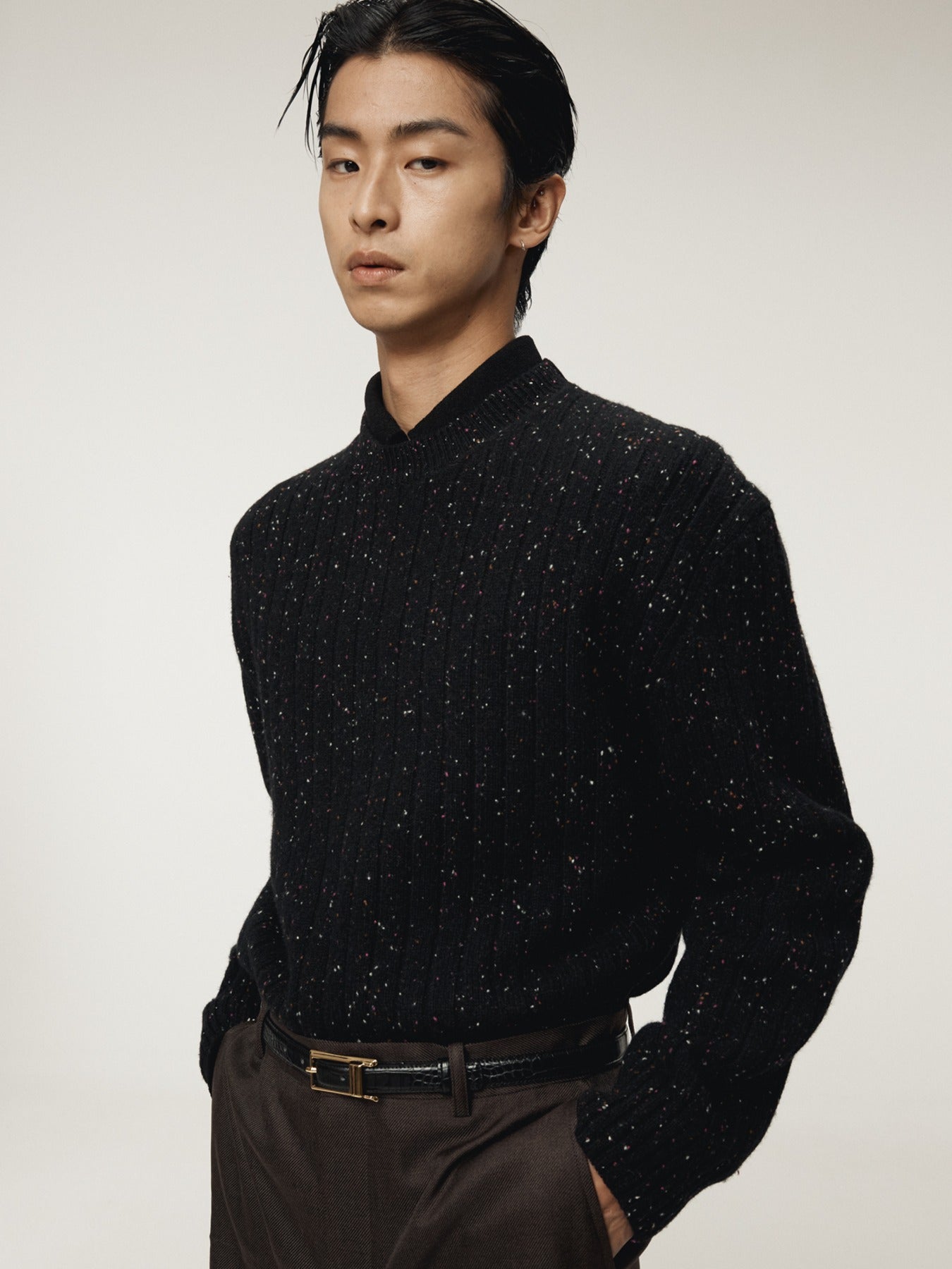 Recto - Candy Boucle Knit Top (Black) product image 1 | TRAB K-Fashion Australia