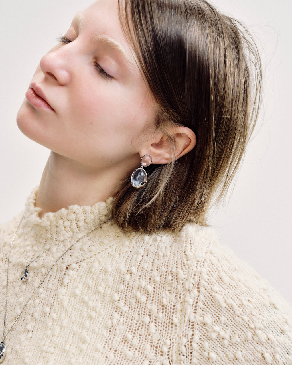 Numbering - Ellipse Glass Drop Earrings #5212 product image 1 | TRAB K-Fashion Australia