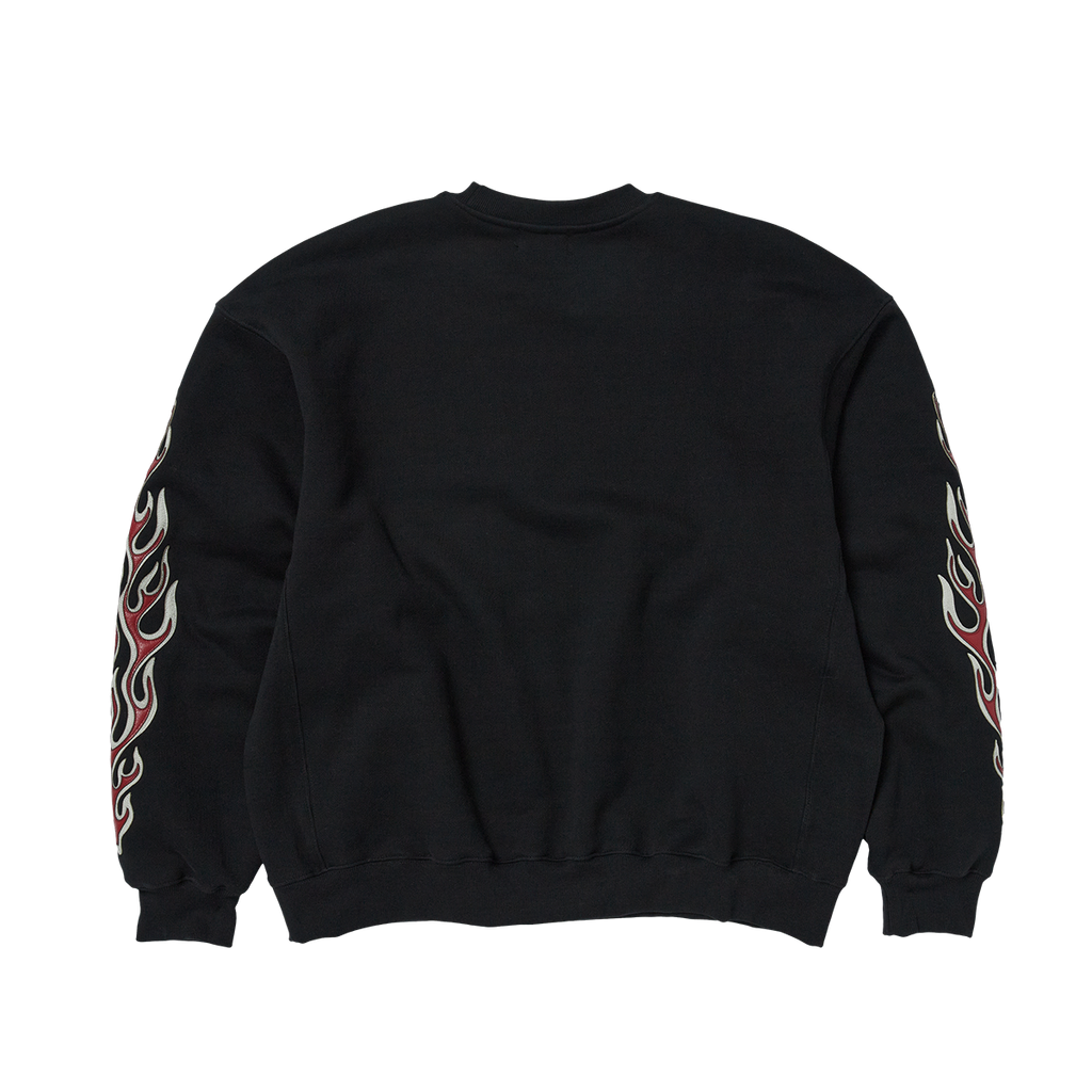 Thug Club - Leather Flame Sweatshirt (Black) product image 2 | TRAB K-Fashion Australia