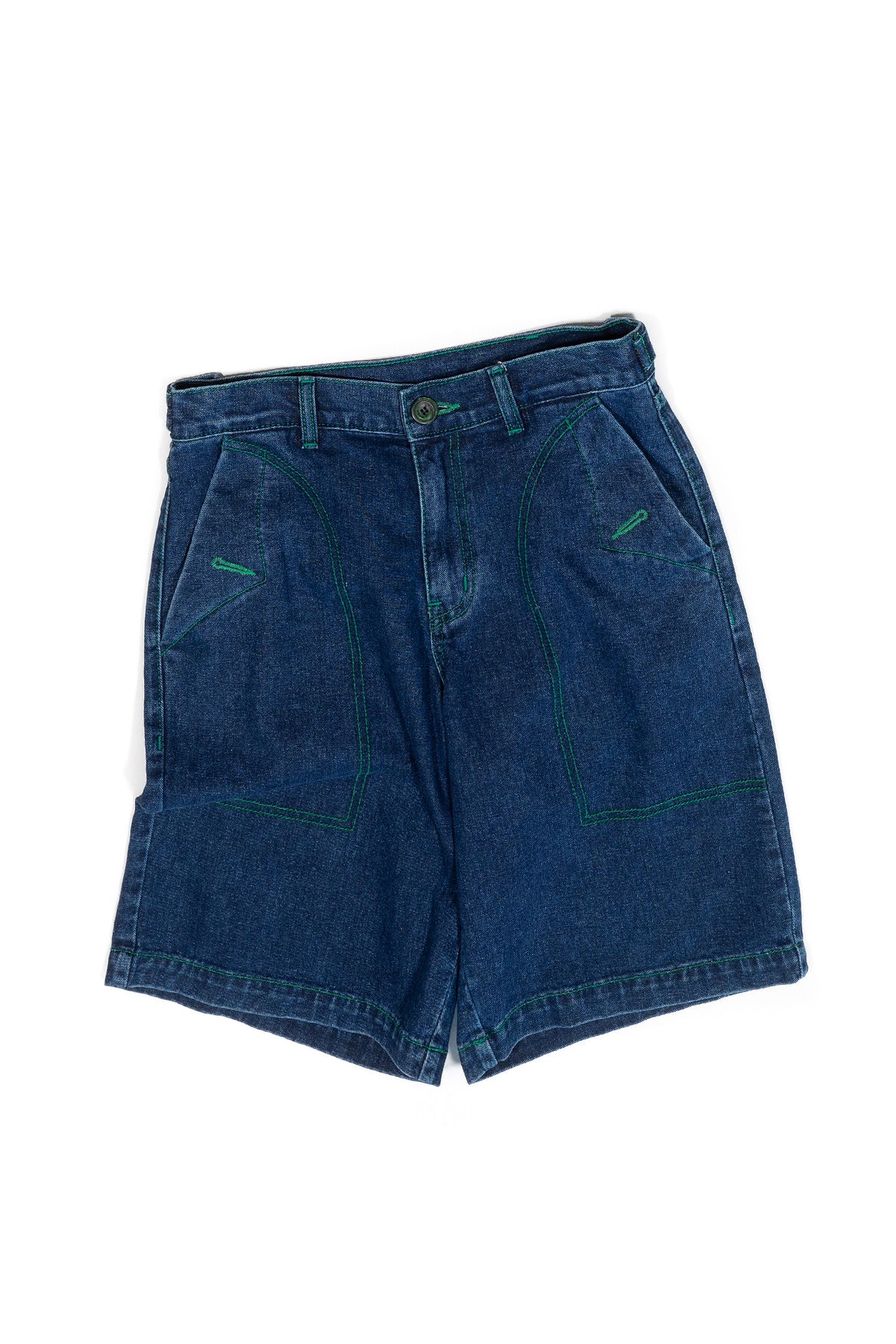 Ioedle - Green Stitch Embroidered Denim Shorts (OC) product image 1 | TRAB K-Fashion Australia