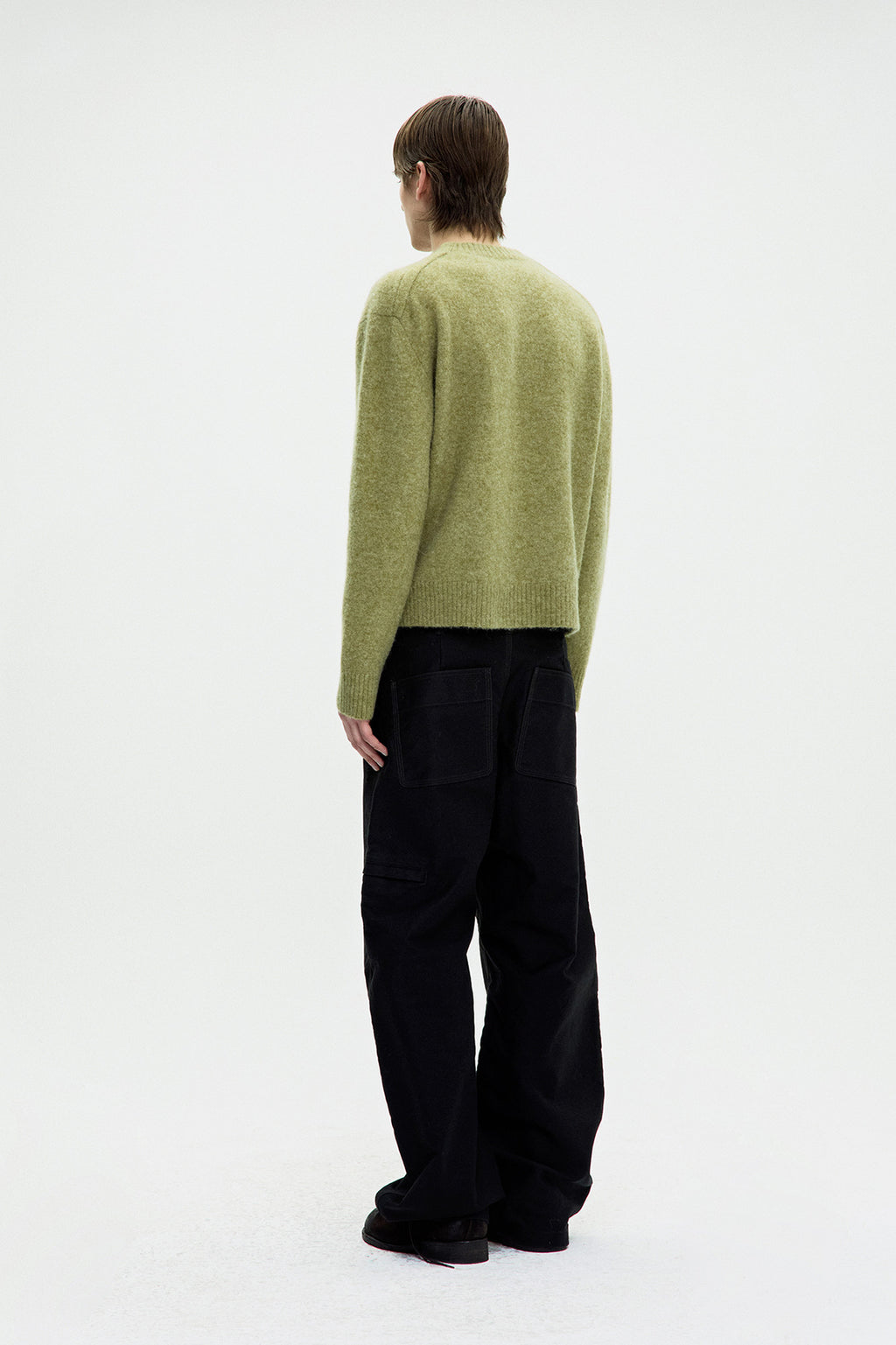 Coor - Wool Blend Hairy V-Neck Sweater (Pale Green) product image 4 | TRAB K-Fashion Australia