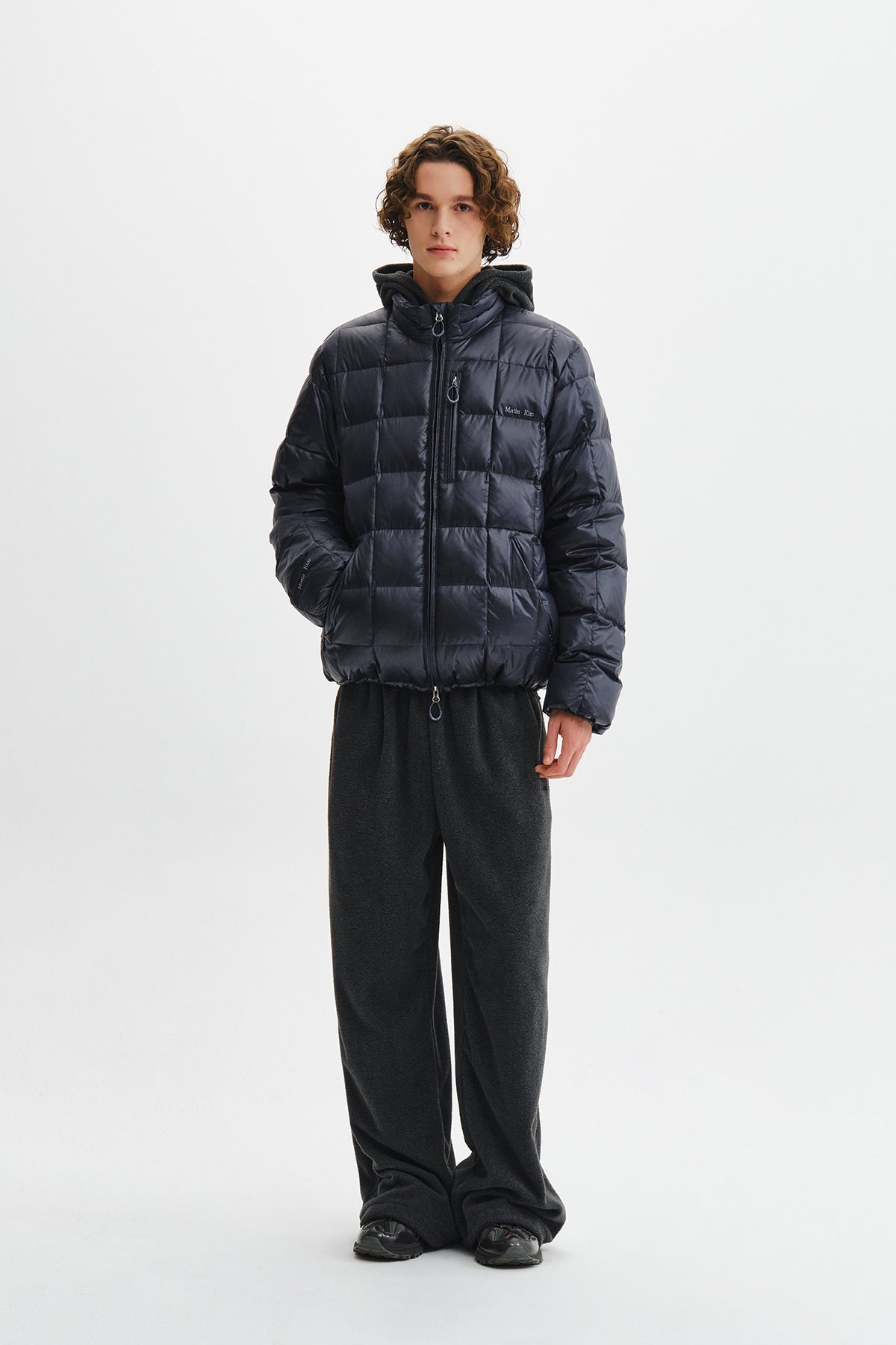 Matin Kim - Matin Grid Quilted Light Down Jumper (Dark Navy) product image 11 | TRAB K-Fashion Australia