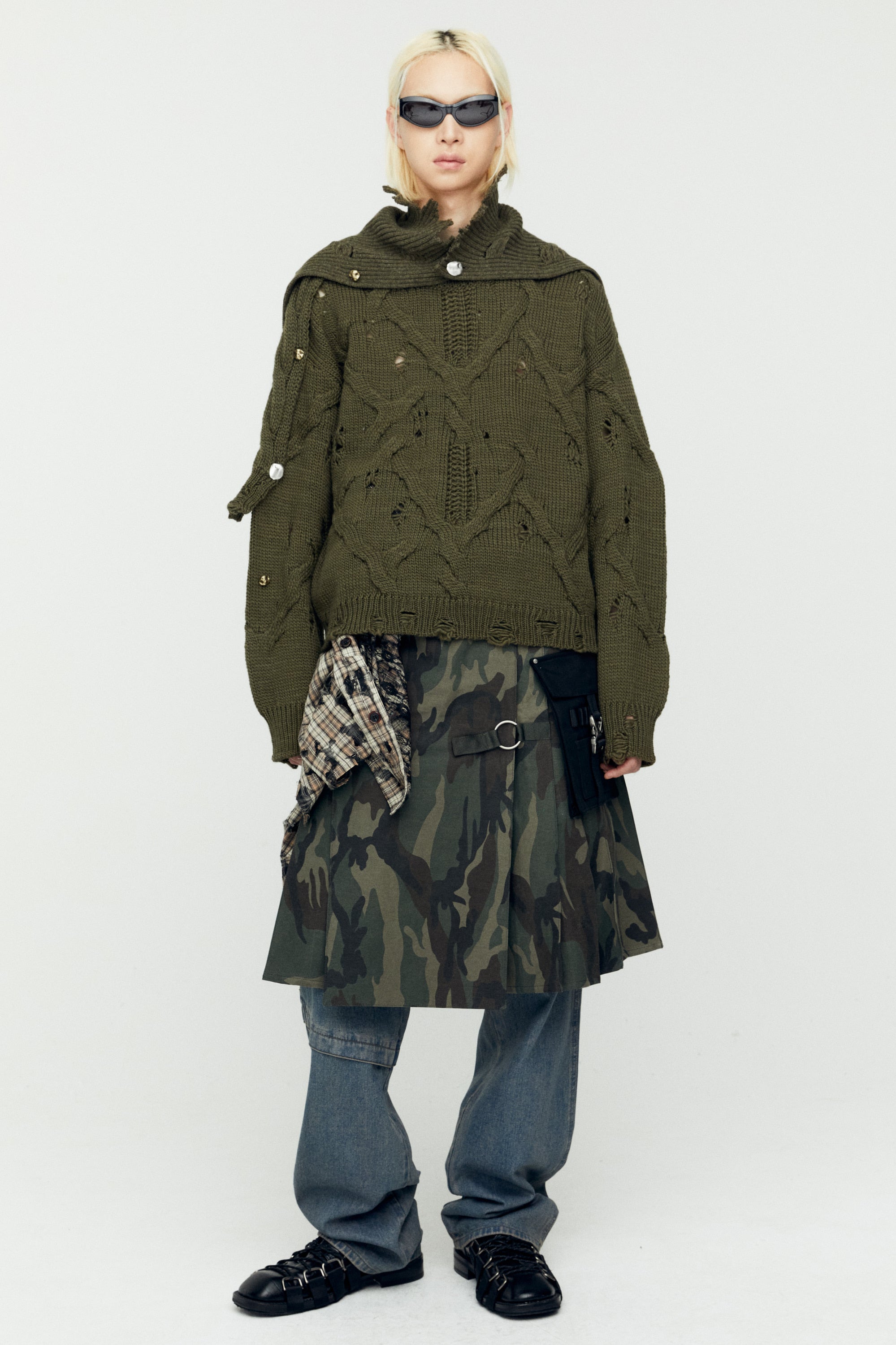 Andersson Bell - Layered Wide-Leg Jeans (Dusty Blue) product image 4 | TRAB K-Fashion Australia