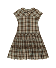 Coyseio - Raw Edge Check One Piece (Brown) product image 1 | TRAB K-Fashion Australia