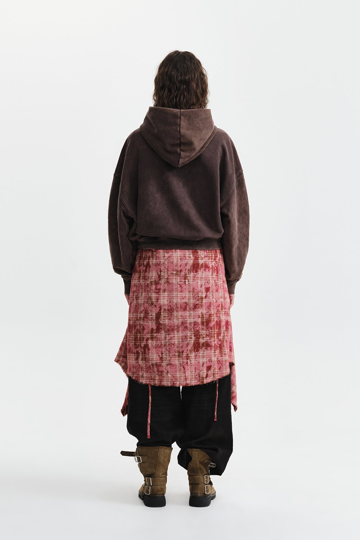 Matin Kim - Washed Calligraphy Logo Hoody Top (Brown) product image 8 | TRAB K-Fashion Australia