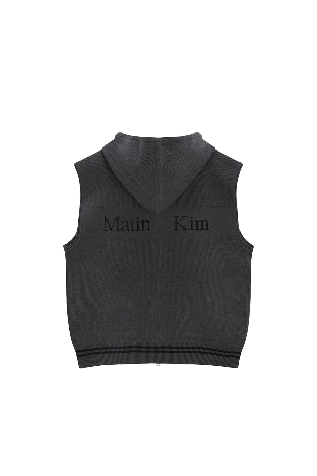 Matin Kim - Hoody Logo Knit Vest (Charcoal) product image 1 | TRAB K-Fashion Australia