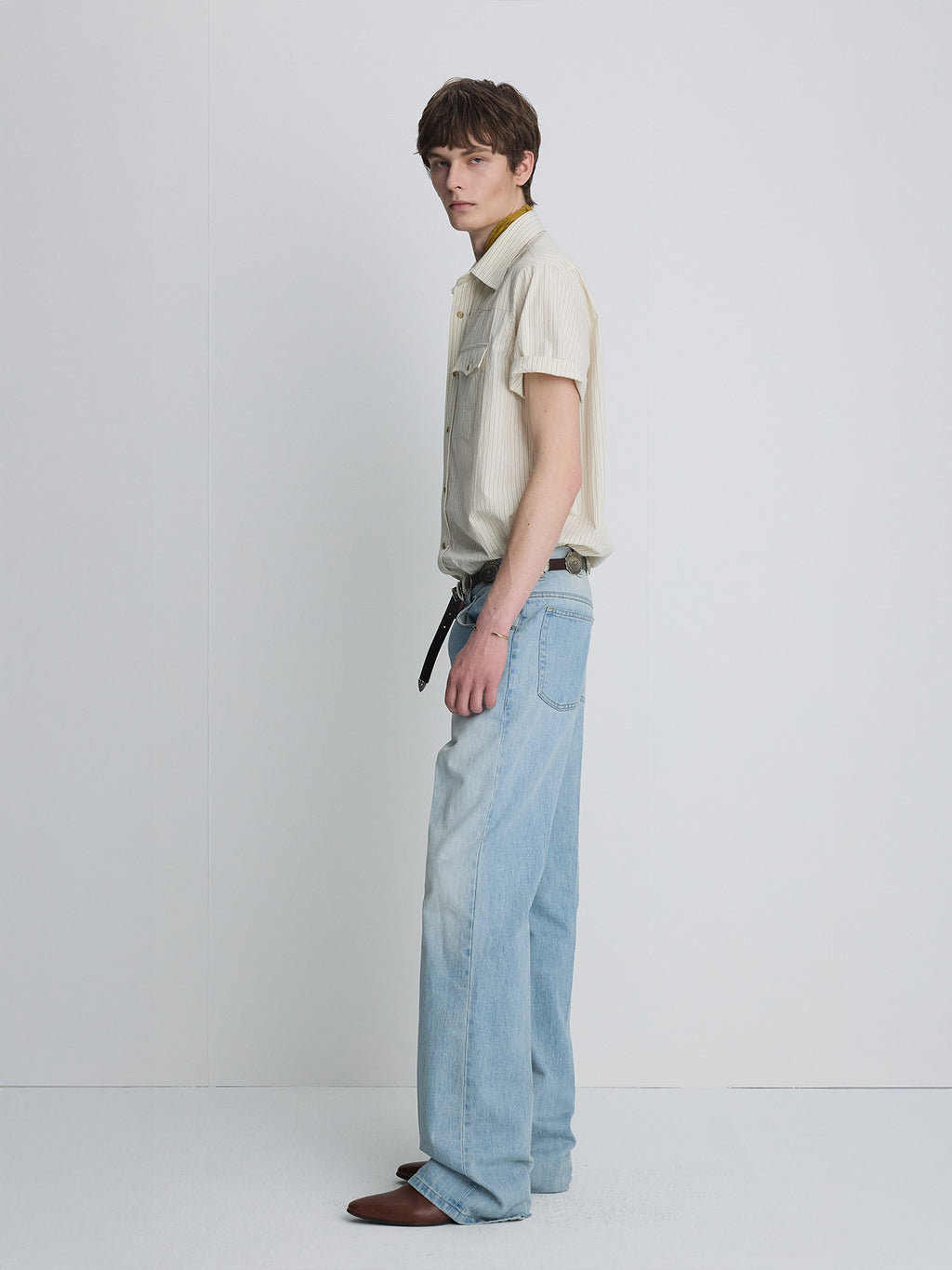 Tonywack - Striped Cotton Western Shirt (Ecru) product image 3 | TRAB K-Fashion Australia