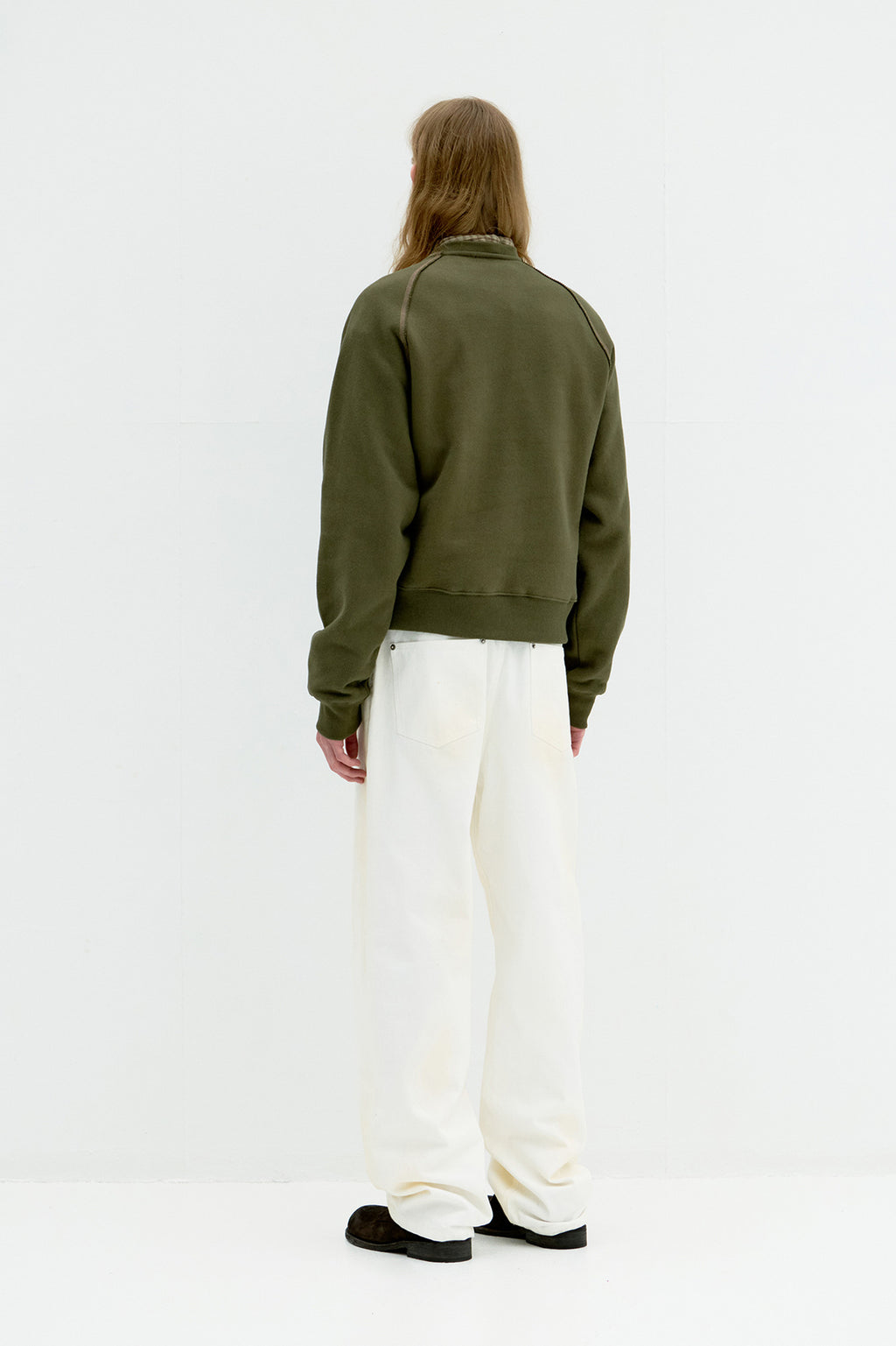 Coor - Contrast Stitch Raglan Sweatshirt (Khaki) product image 4 | TRAB K-Fashion Australia