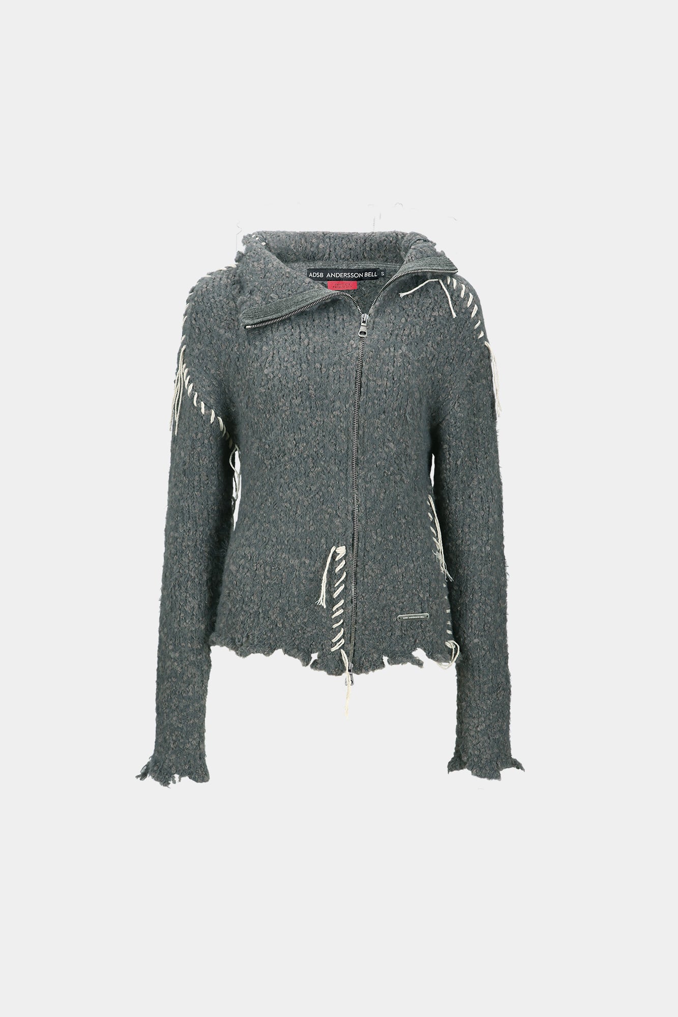 Andersson Bell - Harlow Damaged Knit Jacket (Grey) product image 8 | TRAB K-Fashion Australia