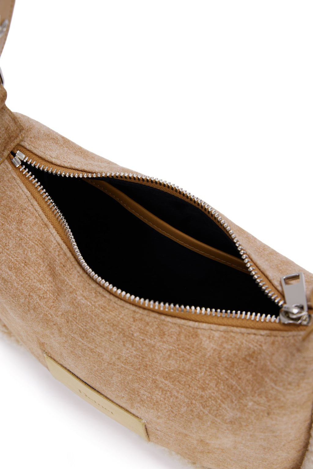 Deinet - Faux Suede Fur Mini Shoulder Bag (Beige) product image 6 | TRAB K-Fashion Australia