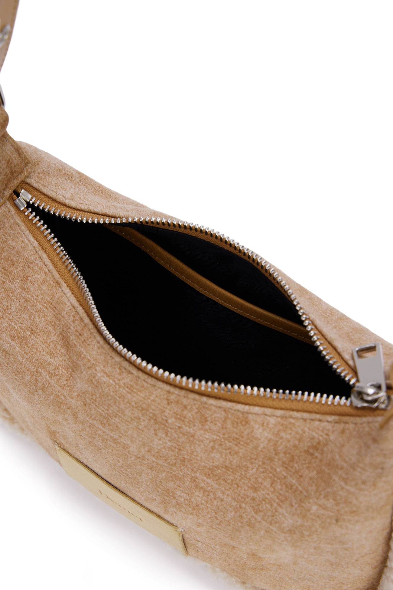 Deinet - Faux Suede Fur Mini Shoulder Bag (Beige) product image 6 | TRAB K-Fashion Australia
