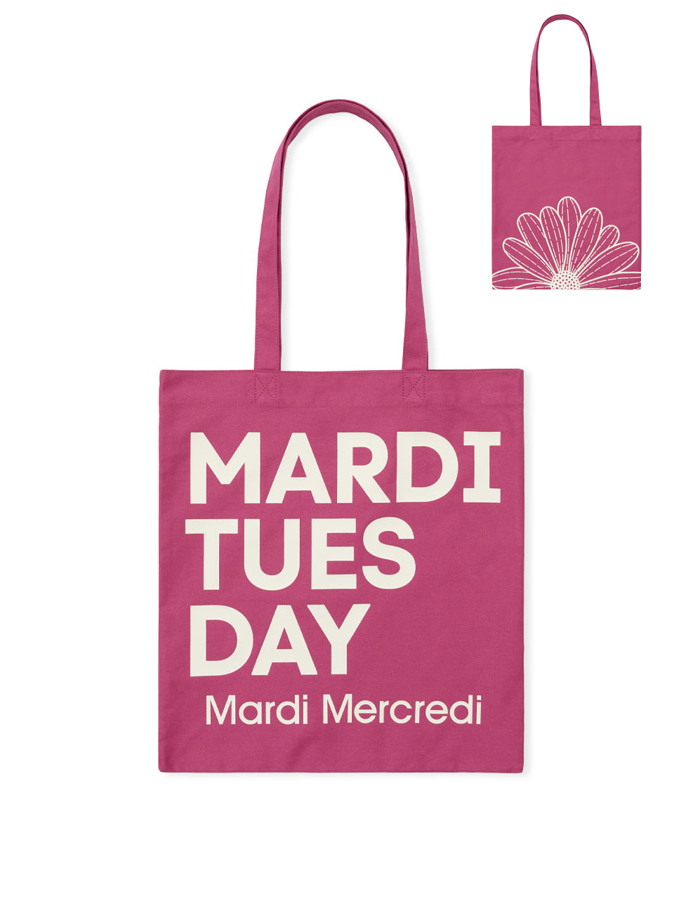 Mardi Mercredi - Canvas Bag Flower Du Mardi (Pink Ivory) product image 1 | TRAB K-Fashion Australia
