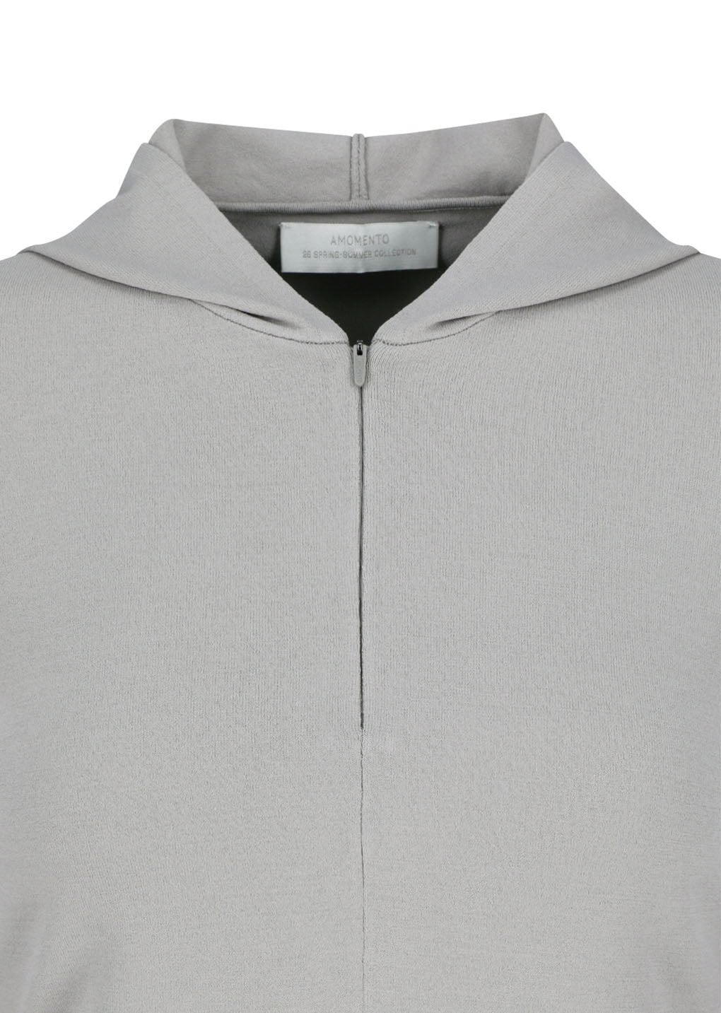 Amomento - Half Zip-up Knit Hoodie (Grey Beige) product image 5 | TRAB K-Fashion Australia