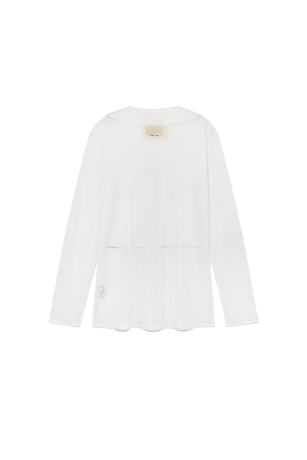 Matin Kim - String Point Plain Long Cardigan (White) product image 2 | TRAB K-Fashion Australia