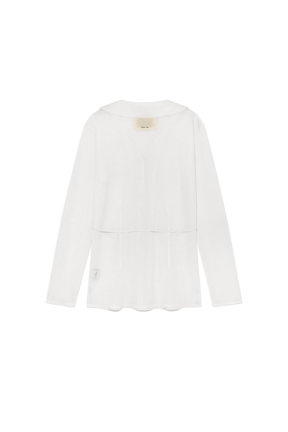 Matin Kim - String Point Plain Long Cardigan (White) product image 2 | TRAB K-Fashion Australia