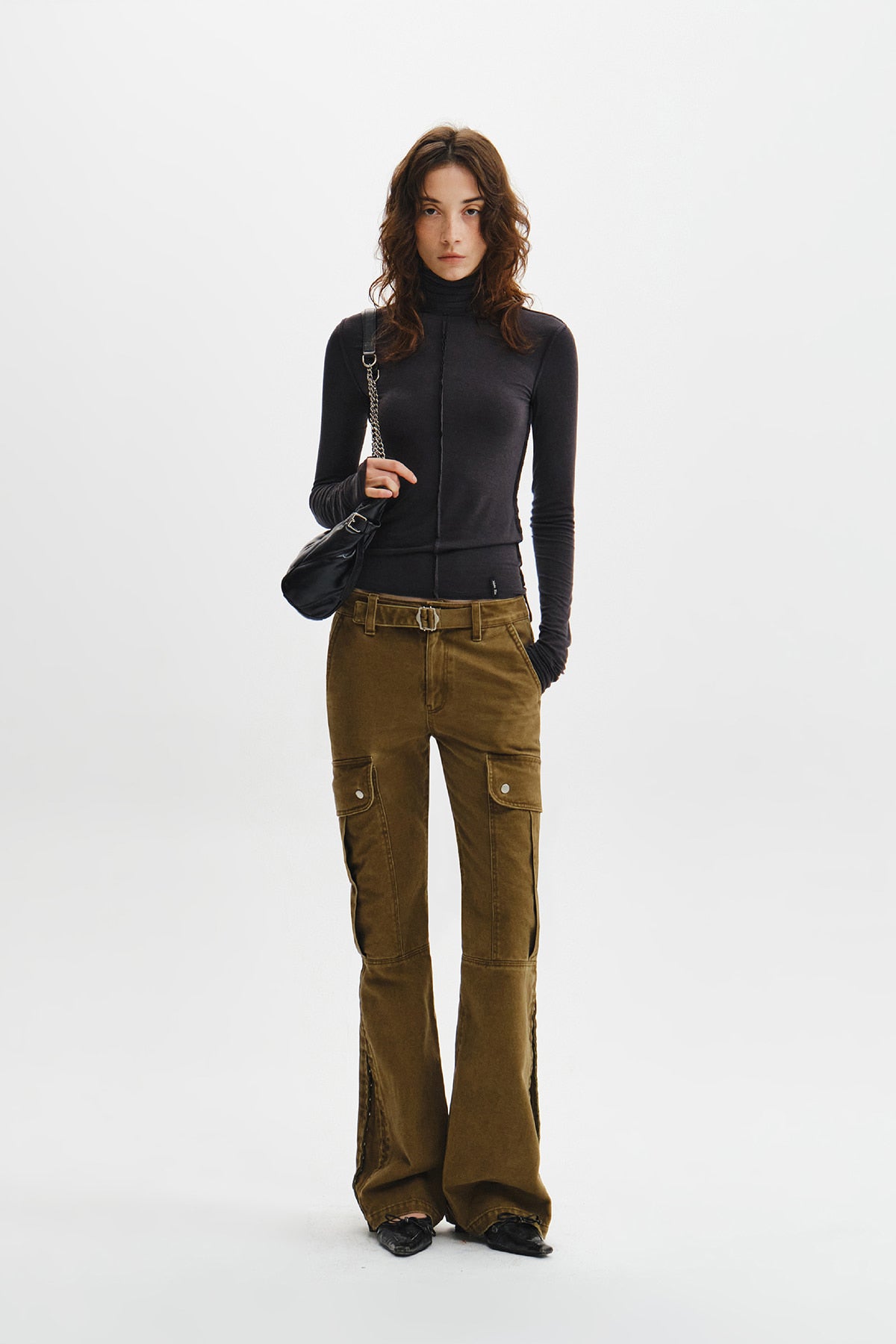 Matin Kim - Raw Cut High Neck Top (Charcoal) product image 10 | TRAB K-Fashion Australia