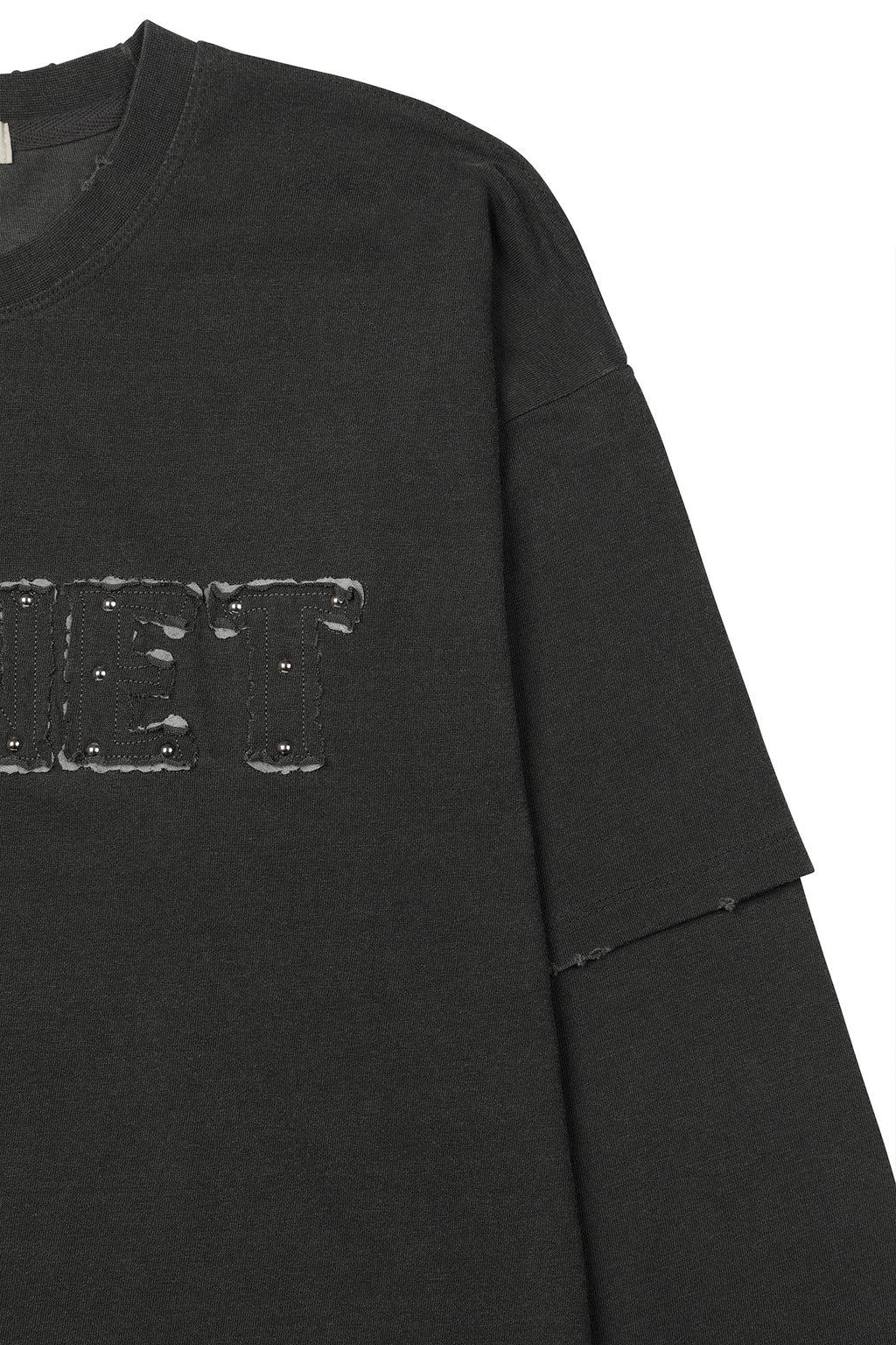 Deinet - Applique Layered T-Shirt (Dark Grey) product image 10 | TRAB K-Fashion Australia