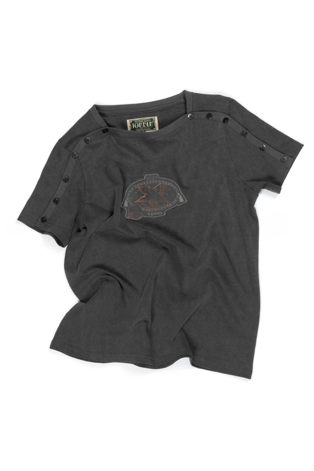 Ioedle - Birth Of Gravity Fastened Boat Neck T-Shirt (Charcoal) product image 1 | TRAB K-Fashion Australia