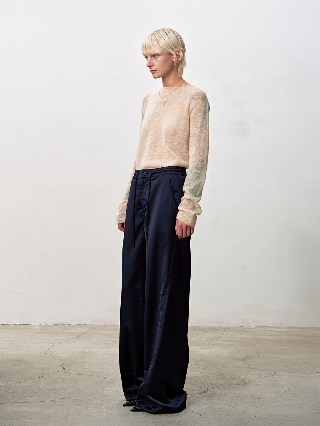 Tonywack - Silky Banding Lounge Pants (Navy) product image 4 | TRAB K-Fashion Australia
