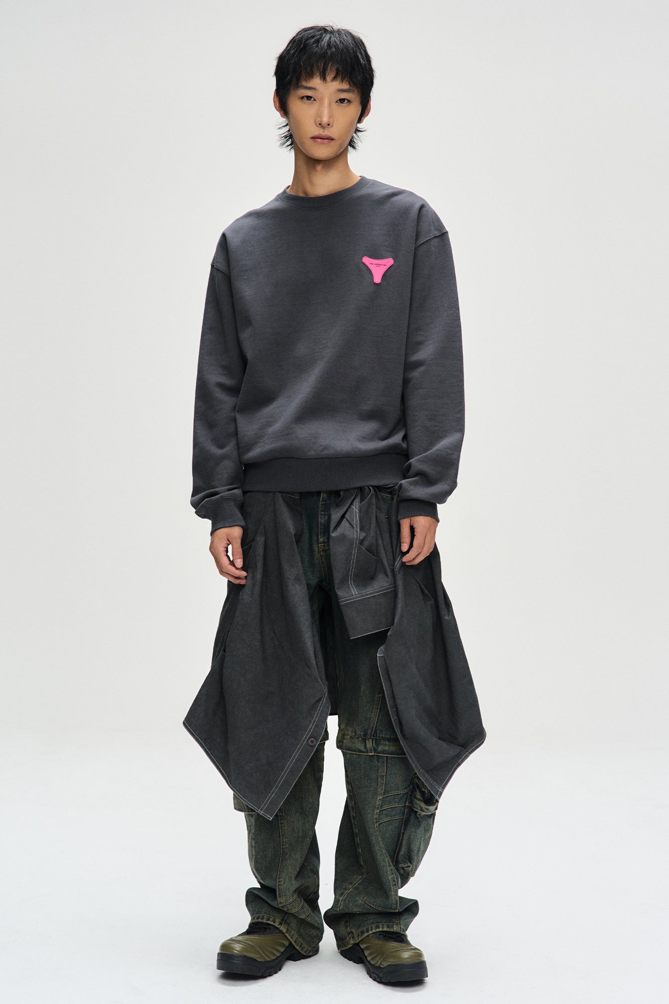 Andersson Bell - Unisex Stool Patch Logo Sweatshirts (Charcoal) product image 5 | TRAB K-Fashion Australia