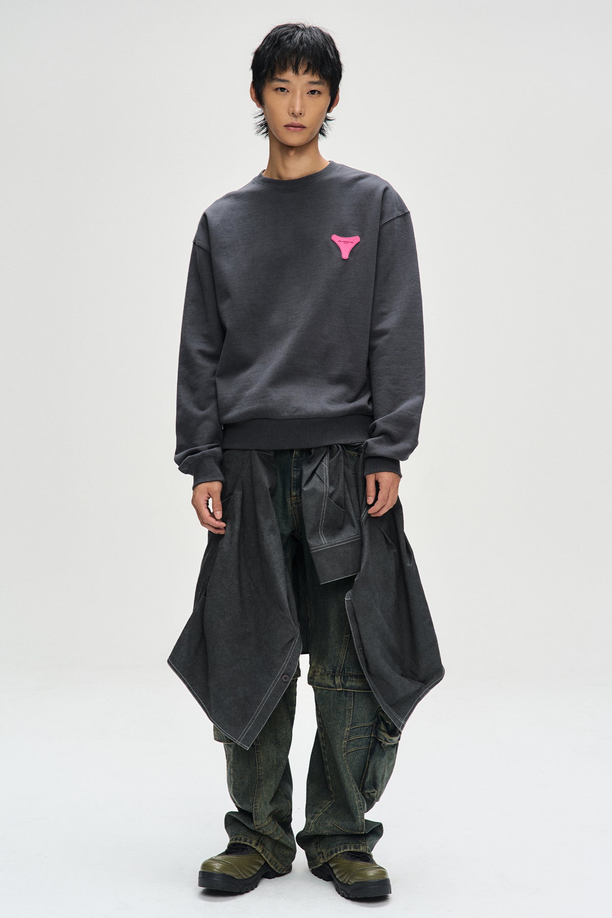 Andersson Bell - Unisex Stool Patch Logo Sweatshirts (Charcoal) product image 5 | TRAB K-Fashion Australia