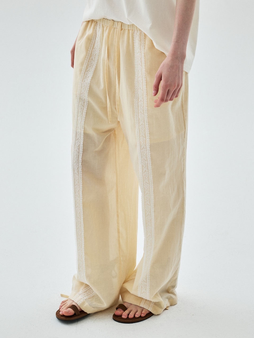 Mardi Mercredi - Sheer Cotton Pants Lace (Cream) product image 1 | TRAB K-Fashion Australia