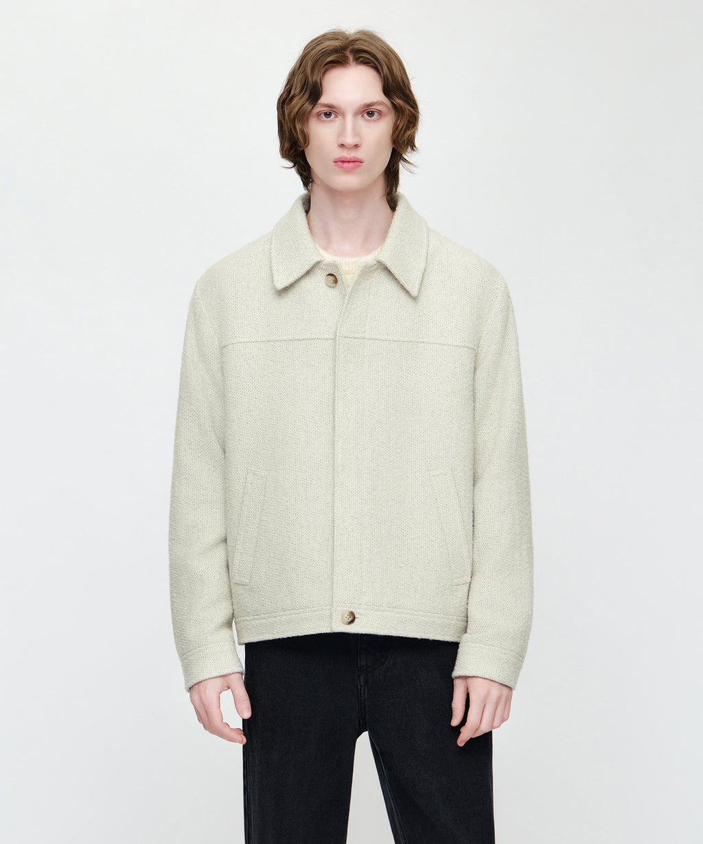 Marithe & Francois Girbaud - Collar Tweed Jacket (Cream) product image 1 | TRAB K-Fashion Australia