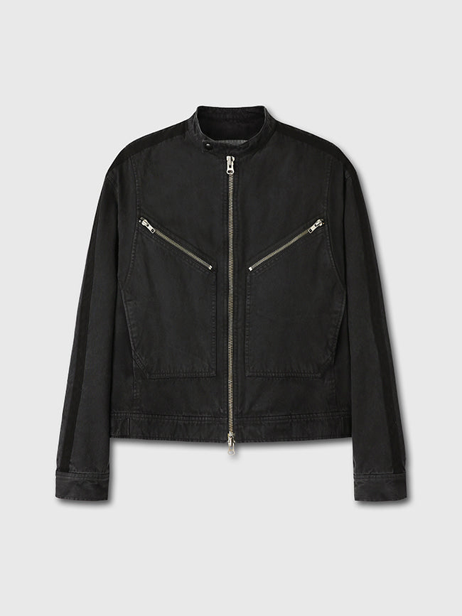 Tonywack - Garment-Dyeing Hard Twist Cotton Café Racer Jacket (Faded Black) product image 7 | TRAB K-Fashion Australia