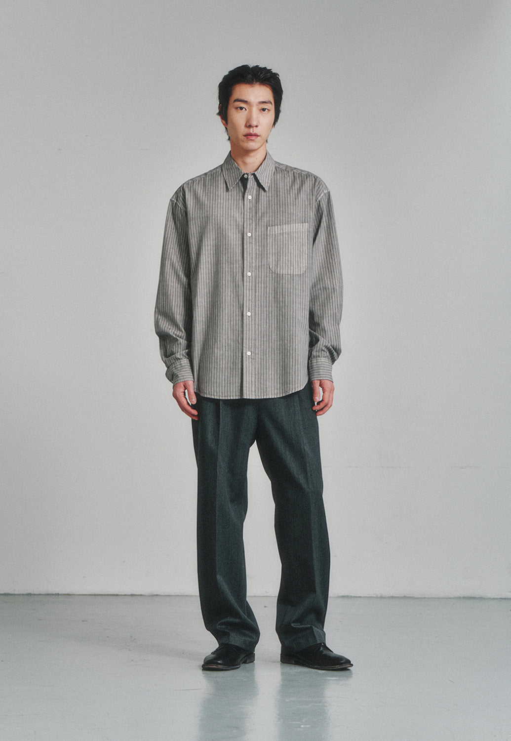 Art if acts - Pigment Dyed Stripe Shirt (Cliff) product image 2 | TRAB K-Fashion Australia