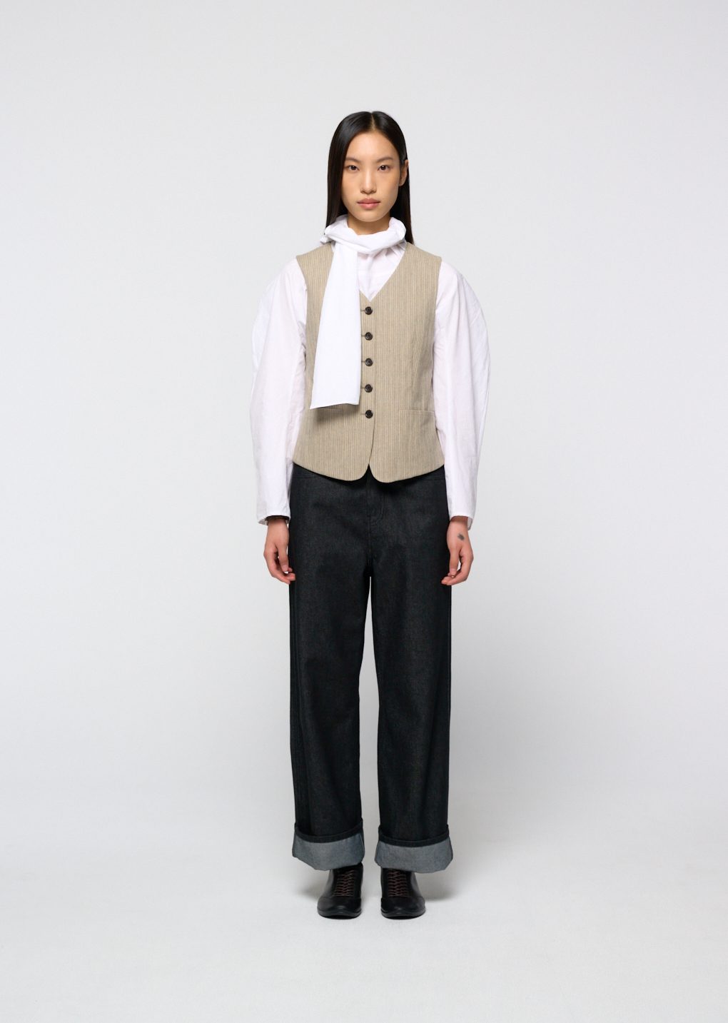 Amomento - [Pre-Order] Cotton scarf top (White) product image 2 | TRAB K-Fashion Australia