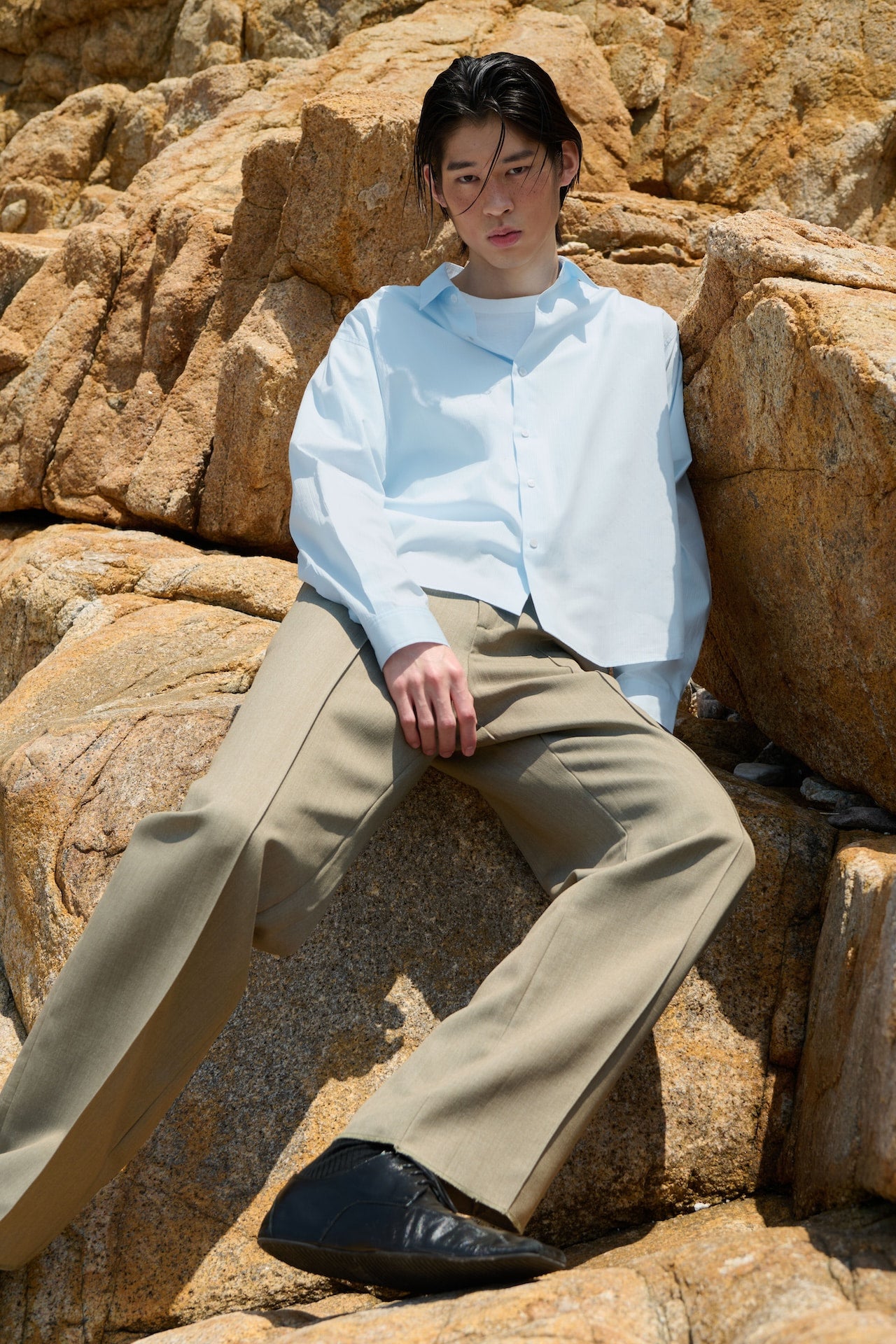 STU - Low Rise Pin Tuck Wool Slacks (Beige) product image 10 | TRAB K-Fashion Australia