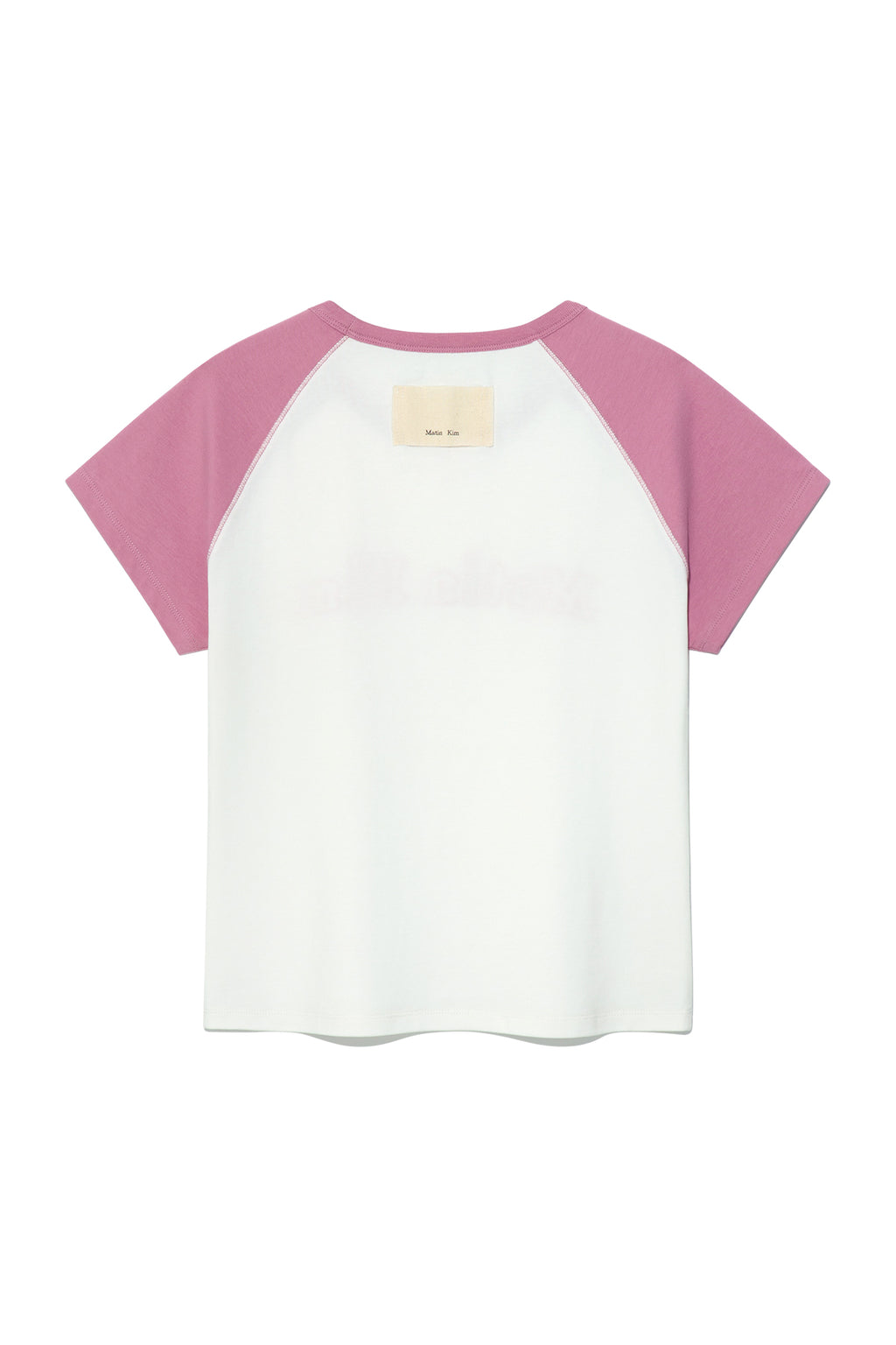 Matin Kim - Flower Stitch Raglan Logo Top (Pink) product image 2 | TRAB K-Fashion Australia