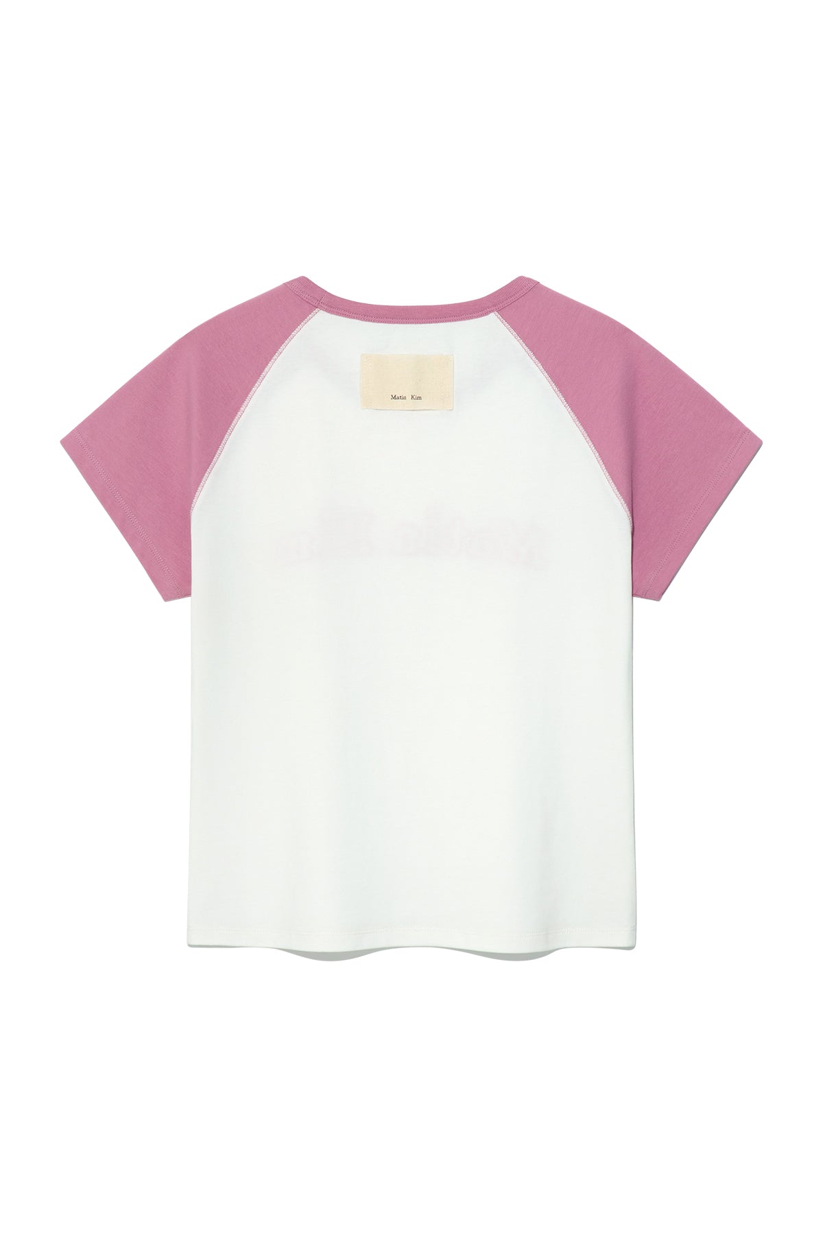 Matin Kim - Flower Stitch Raglan Logo Top (Pink) product image 2 | TRAB K-Fashion Australia