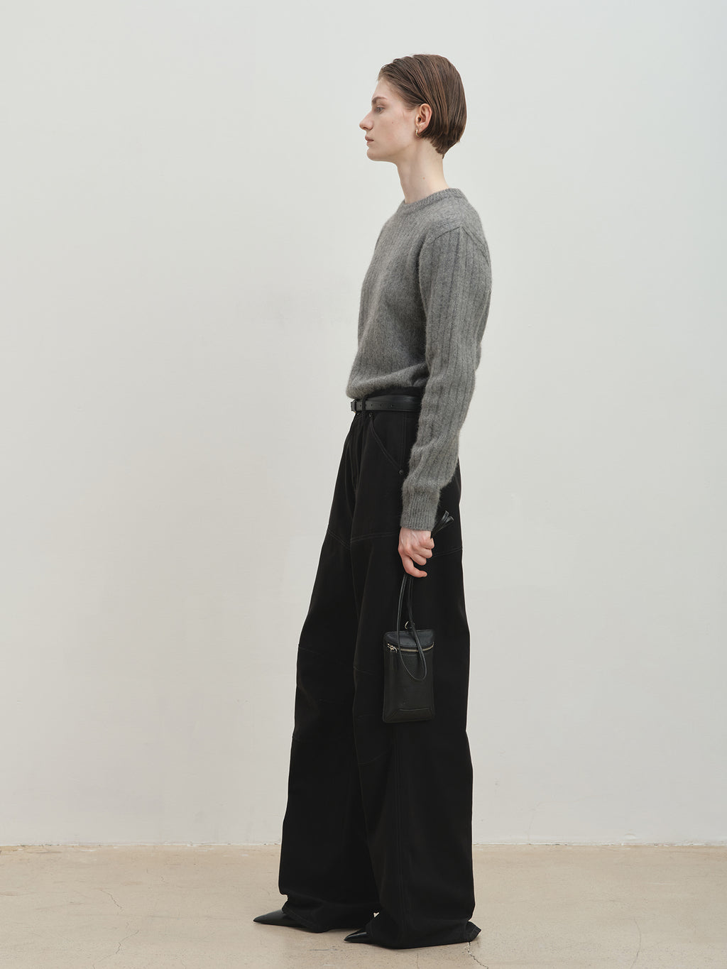 Tonywack - Wide-Leg Cotton Work Pants (Black) product image 2 | TRAB K-Fashion Australia